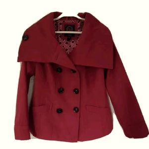 Juniors DollHouse Pink Wool Blend Coat Wide Collar